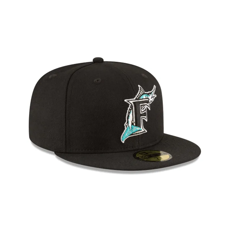 [11783655] New Era Florida Marlins World Series Black Wool 59FIFTY Fitted Hats