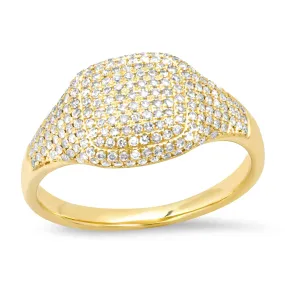 14K Gold Micro-Pave Diamond Dome Ring