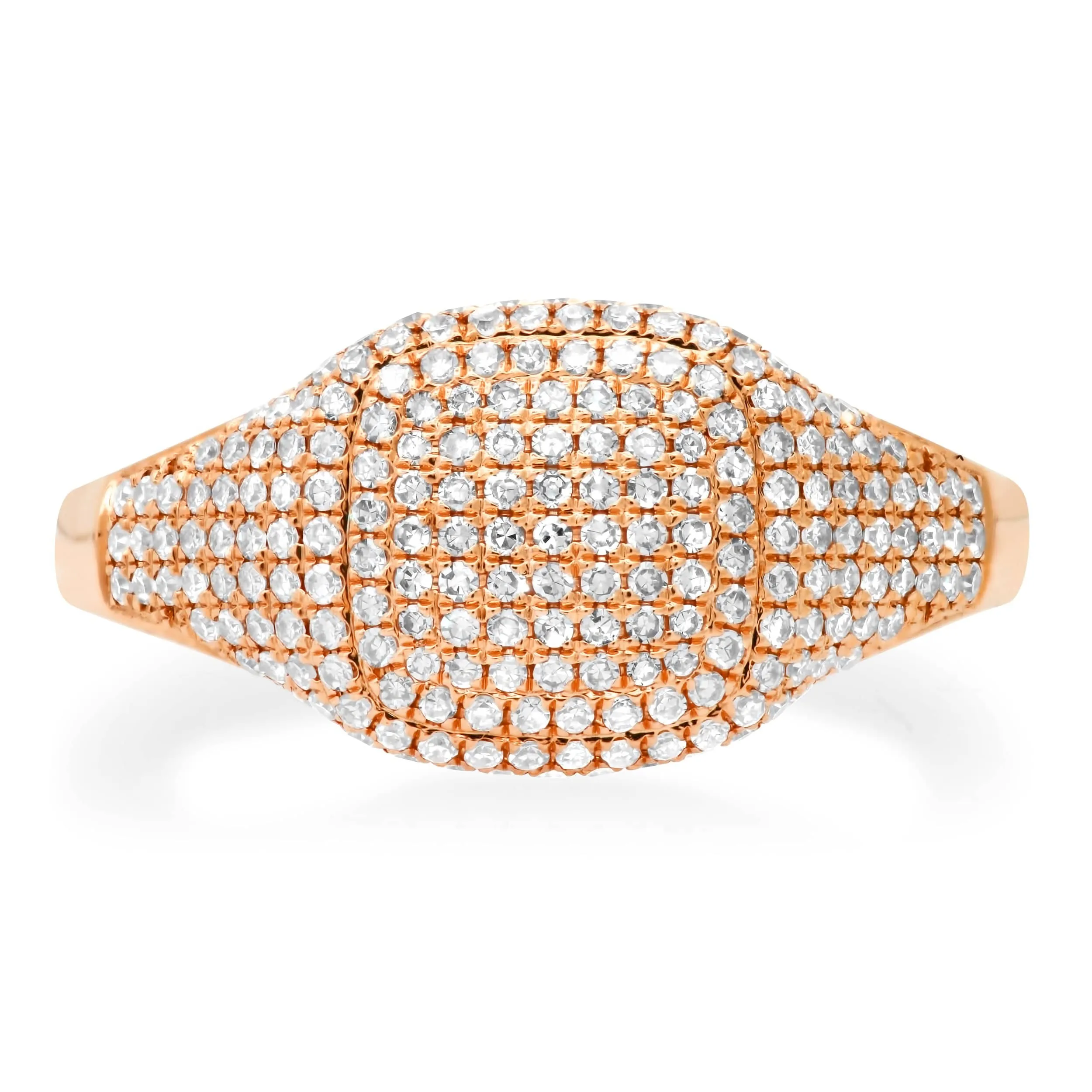 14K Gold Micro-Pave Diamond Dome Ring