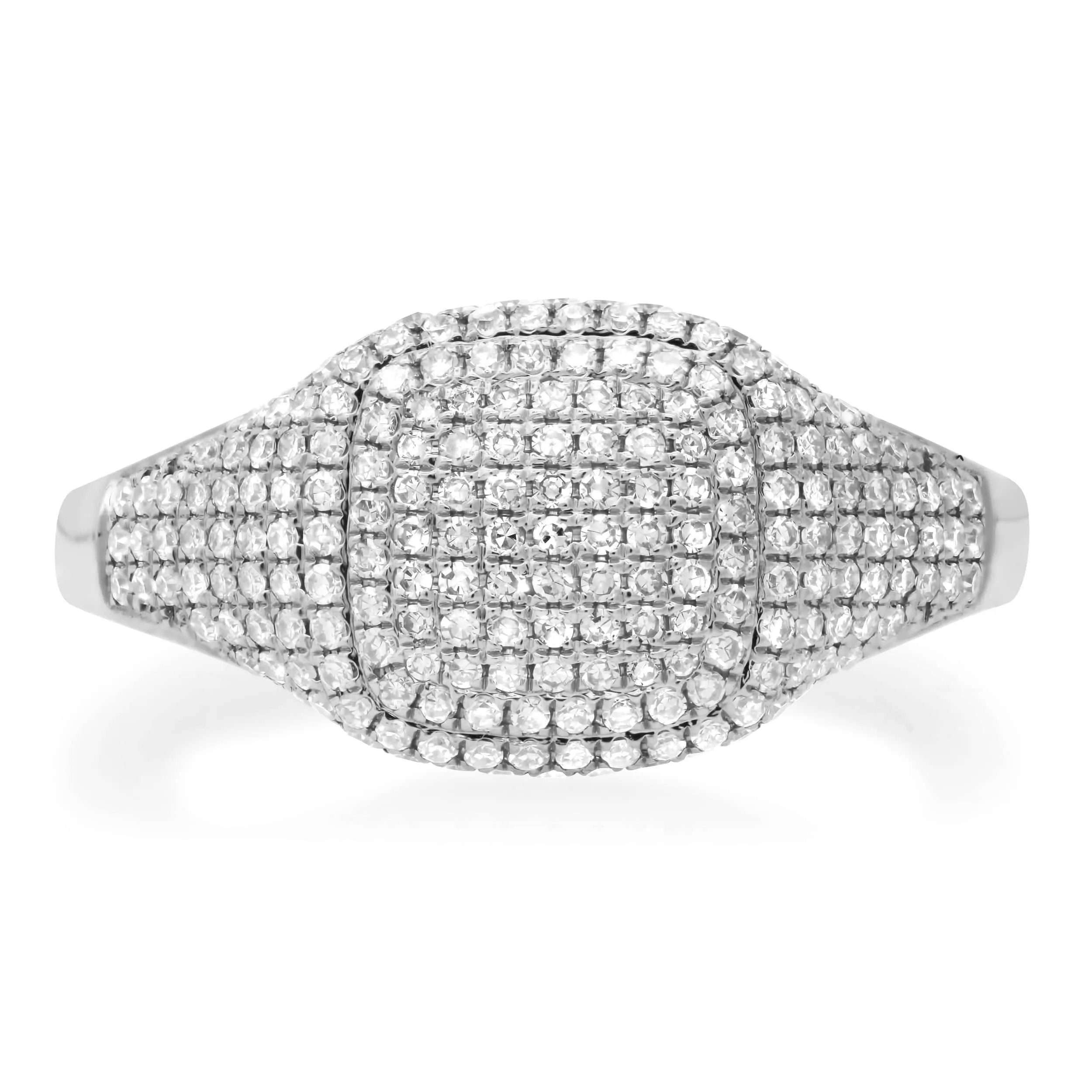 14K Gold Micro-Pave Diamond Dome Ring