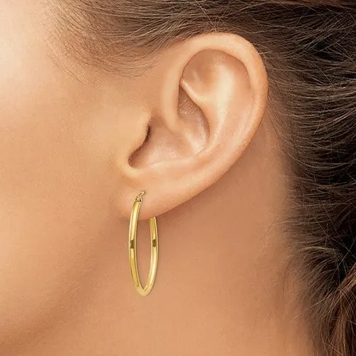 14K Y Gold Oval Hoop Earrings 1.6grms