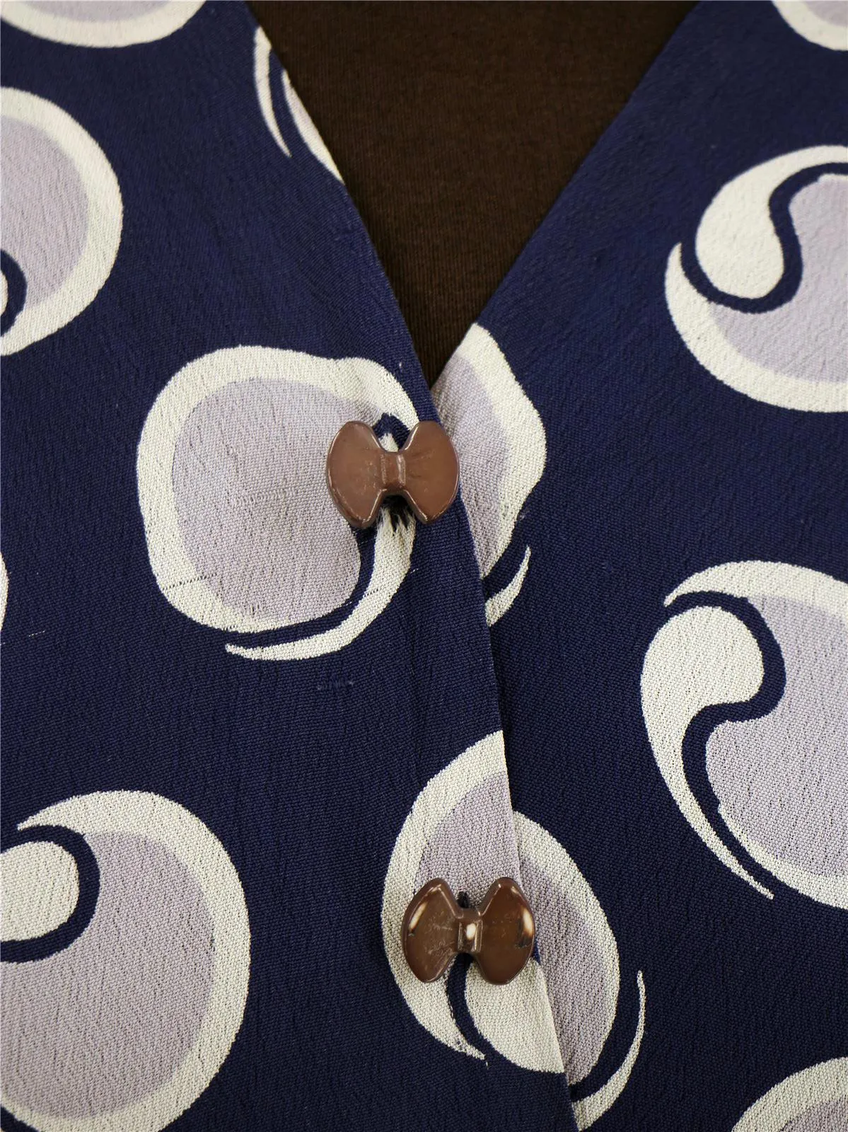 1940s Navy Blue Spot Vintage Dress