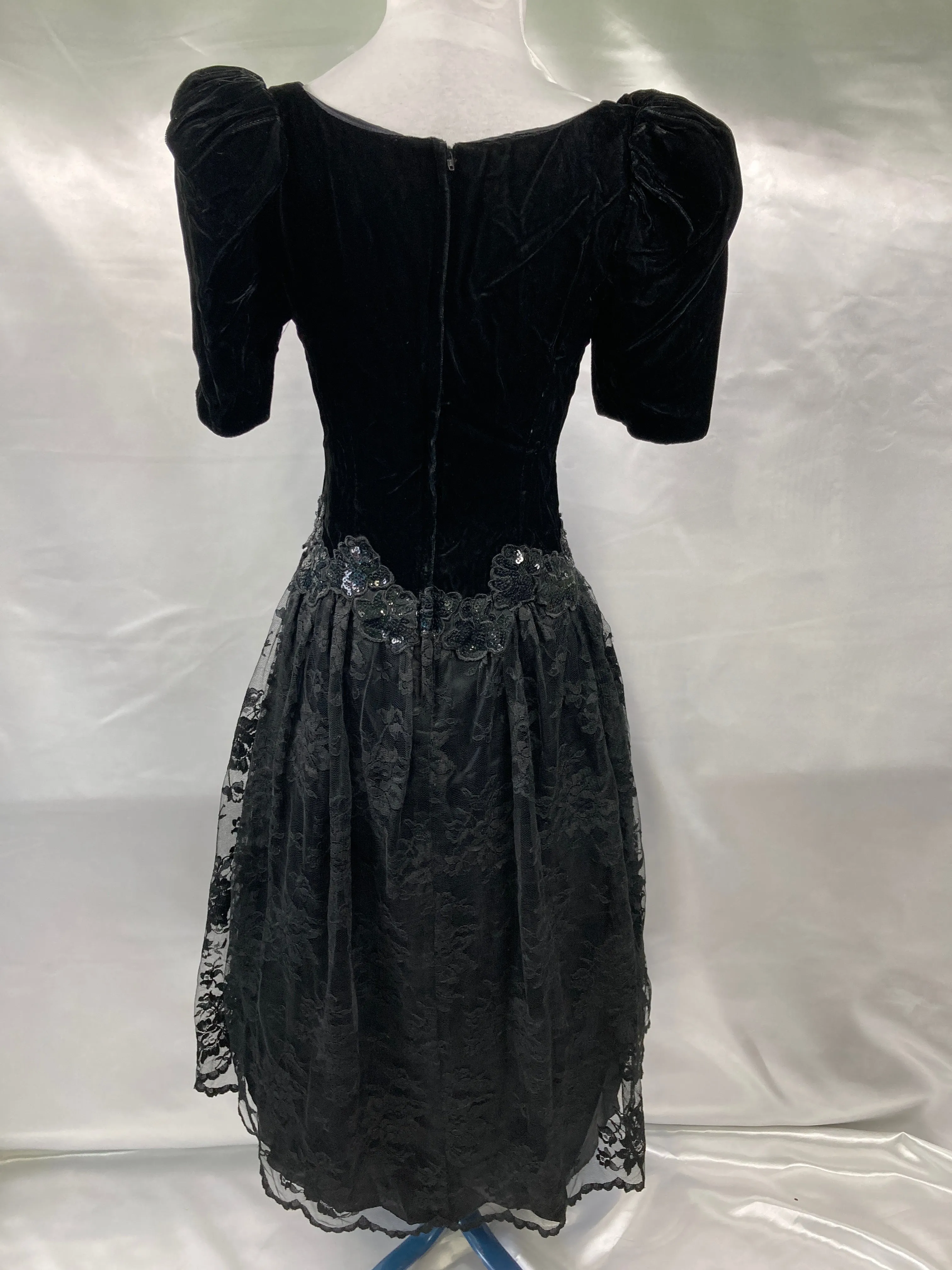 1980's Scott McClintock Prom Vintage Black Dress Size Small