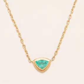 22K Gold Chain with Triangular Colombian Emerald