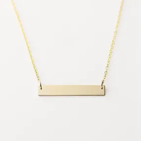 24K Gold Plated over Sterling Silver Horizontal Bar Necklace-Medium