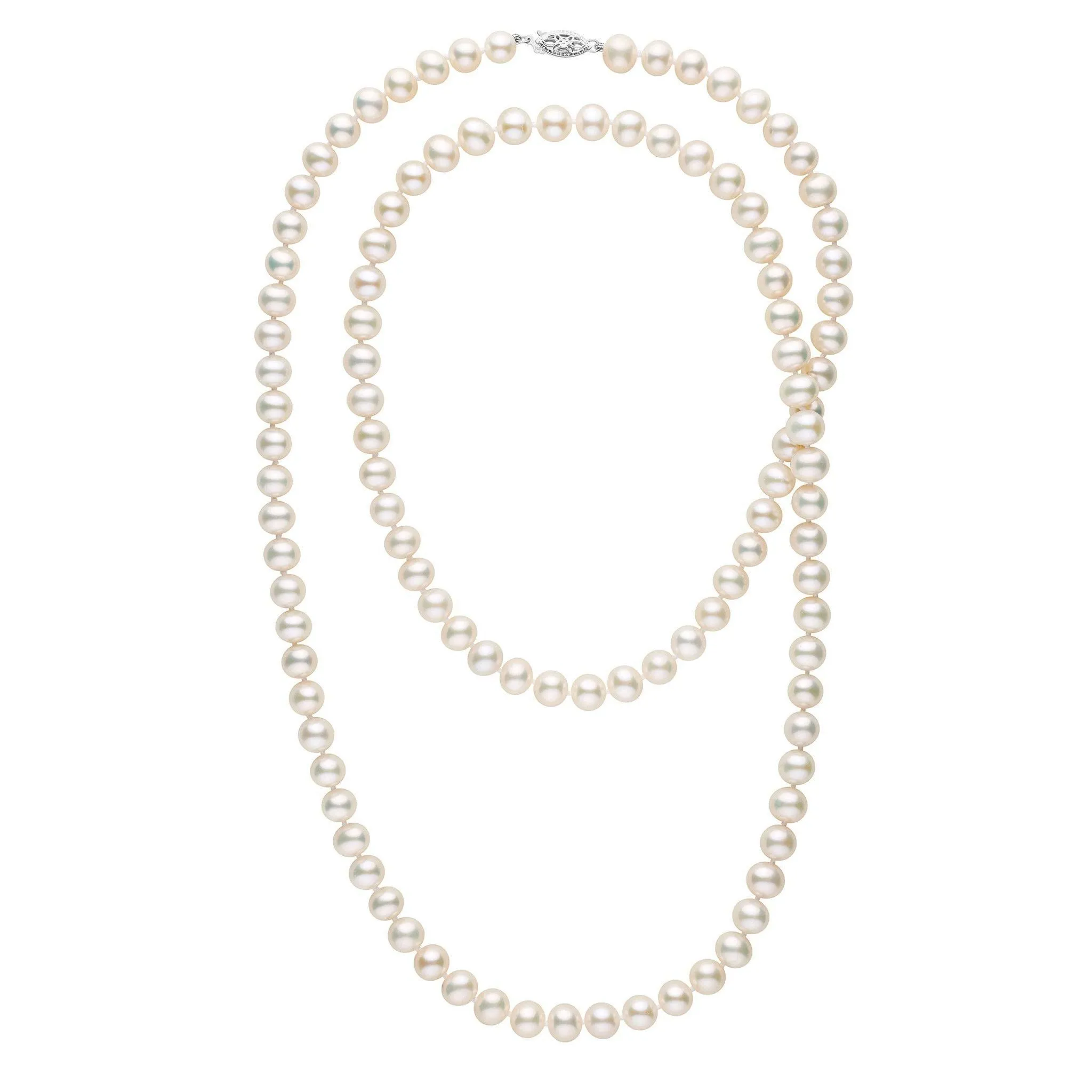 35-inch 7.5-8.0 mm AA  White Freshwater Pearl Necklace