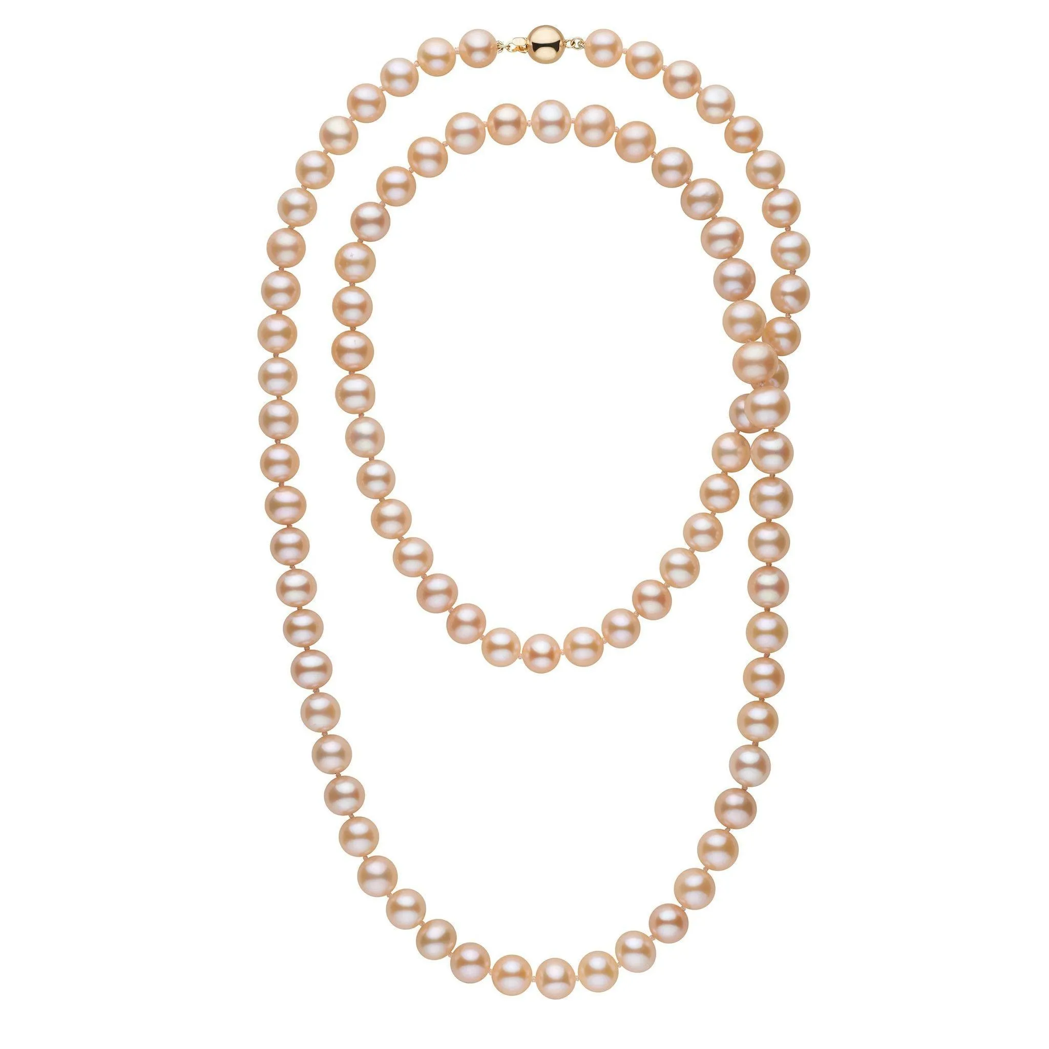 35-inch 8.5-9.0 mm AA  Pink to Peach Freshwater Pearl Necklace