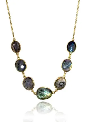 7 Stone Amazon Necklace Labradorite