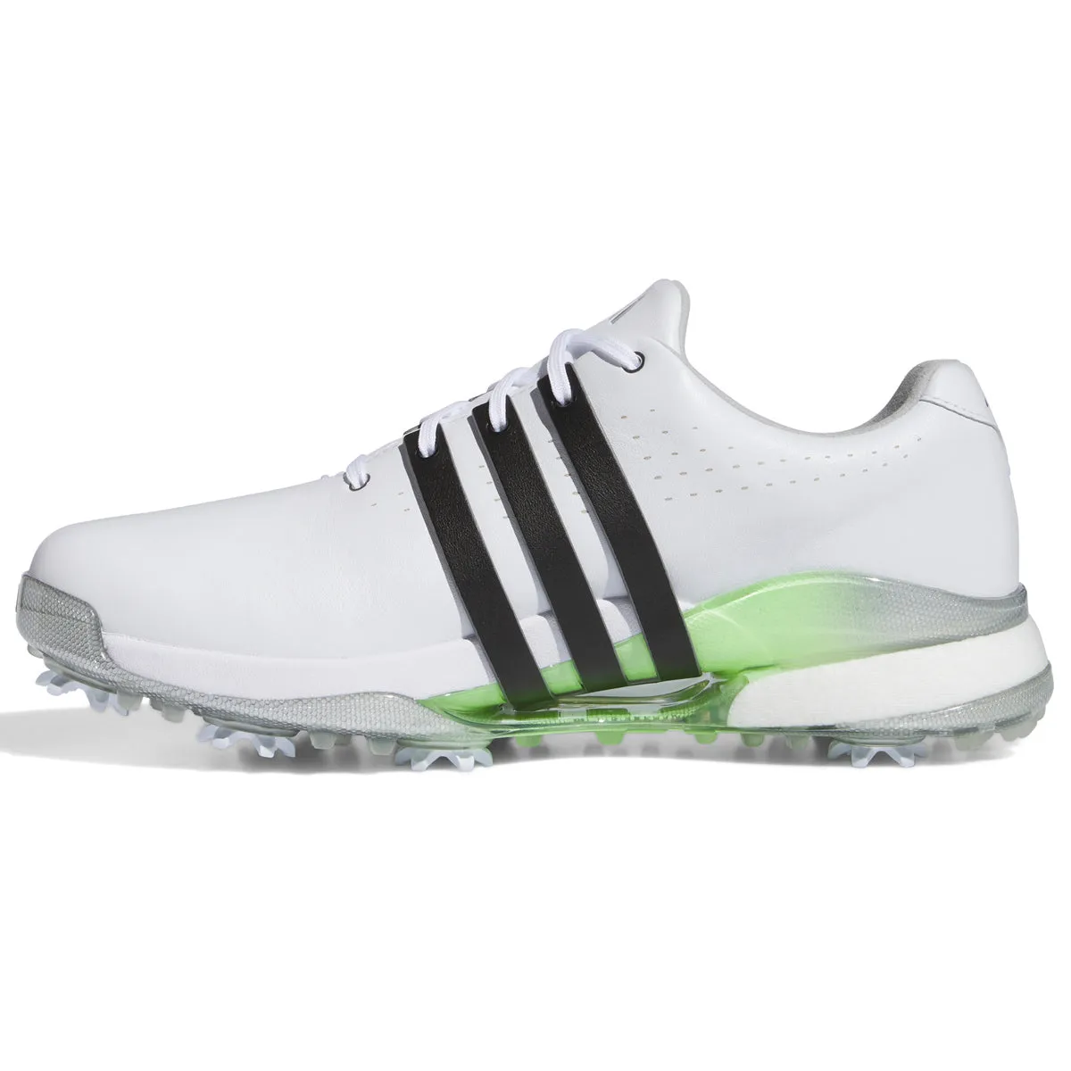 adidas Tour360 24 Boost Golf Shoes - White/Core Black/Green Spark