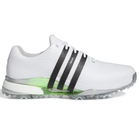 adidas Tour360 24 Boost Golf Shoes - White/Core Black/Green Spark