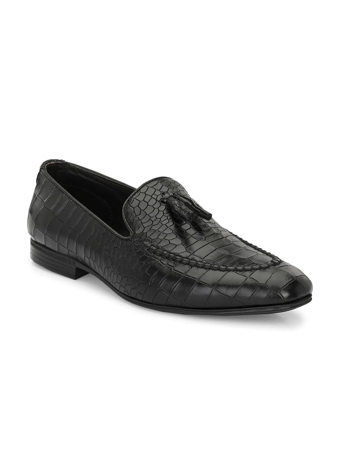 Alberto Torresi Genuine Leather Tassel Loafer Textured