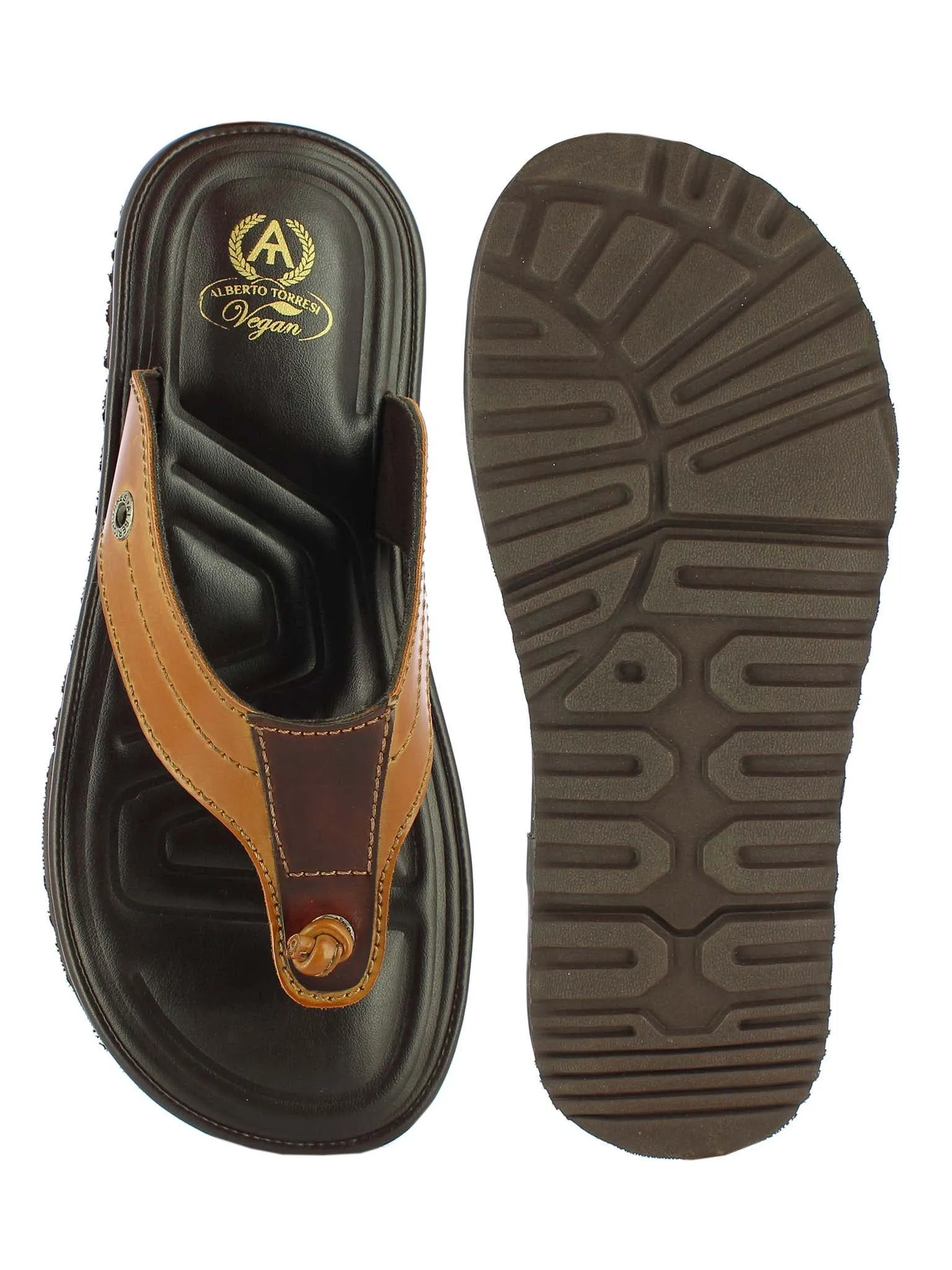 Alberto Torresi Men's Tan Bordo Slippers