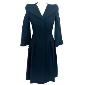 Alexander McQueen Black Wool & Silk Frock Coat XXS