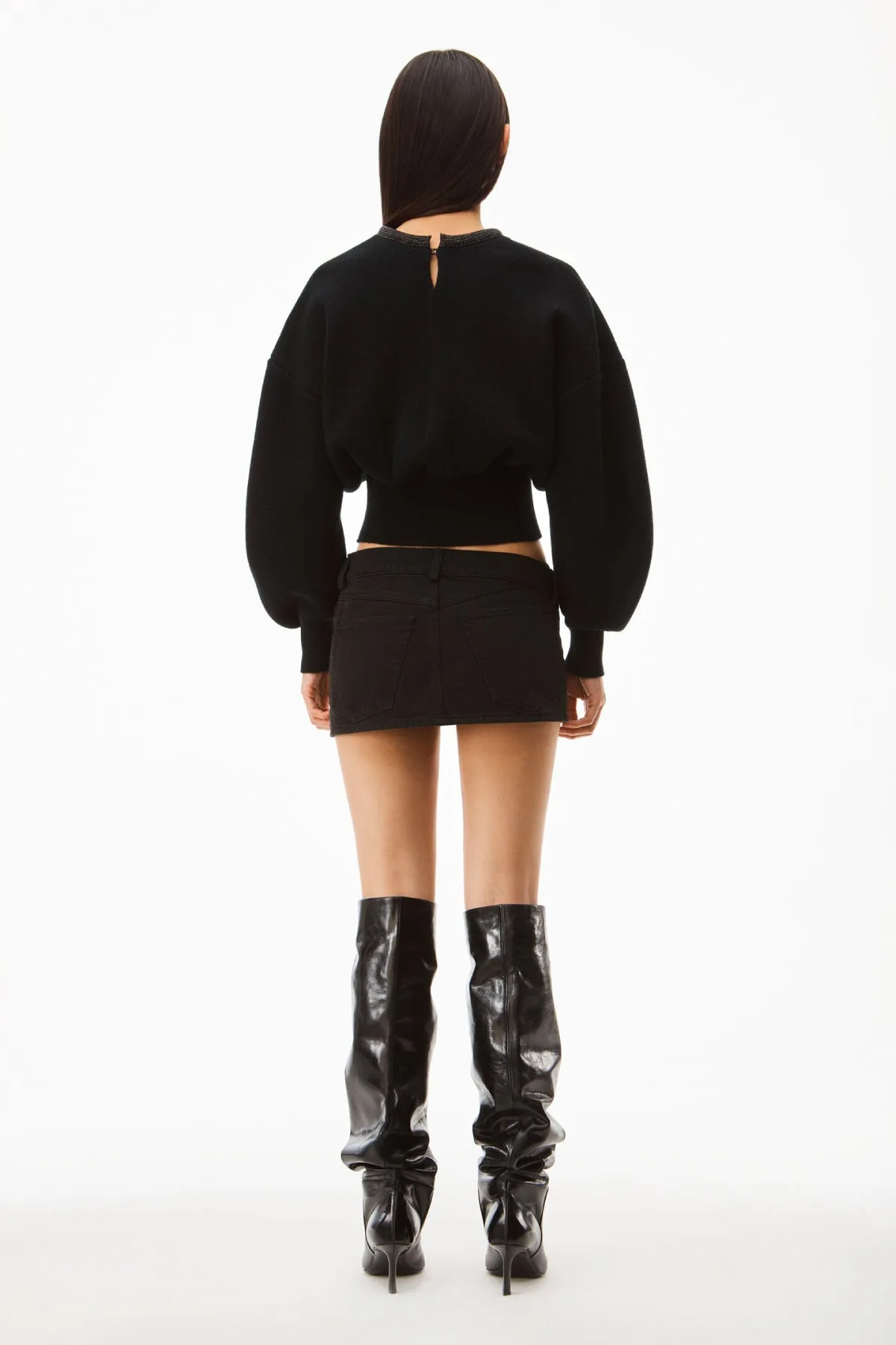 Alexander Wang Crystal Trim Jumper - Black/ Jet