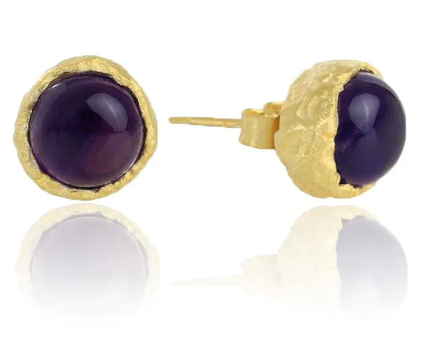 Amazonian Goldmine Studs Amethyst