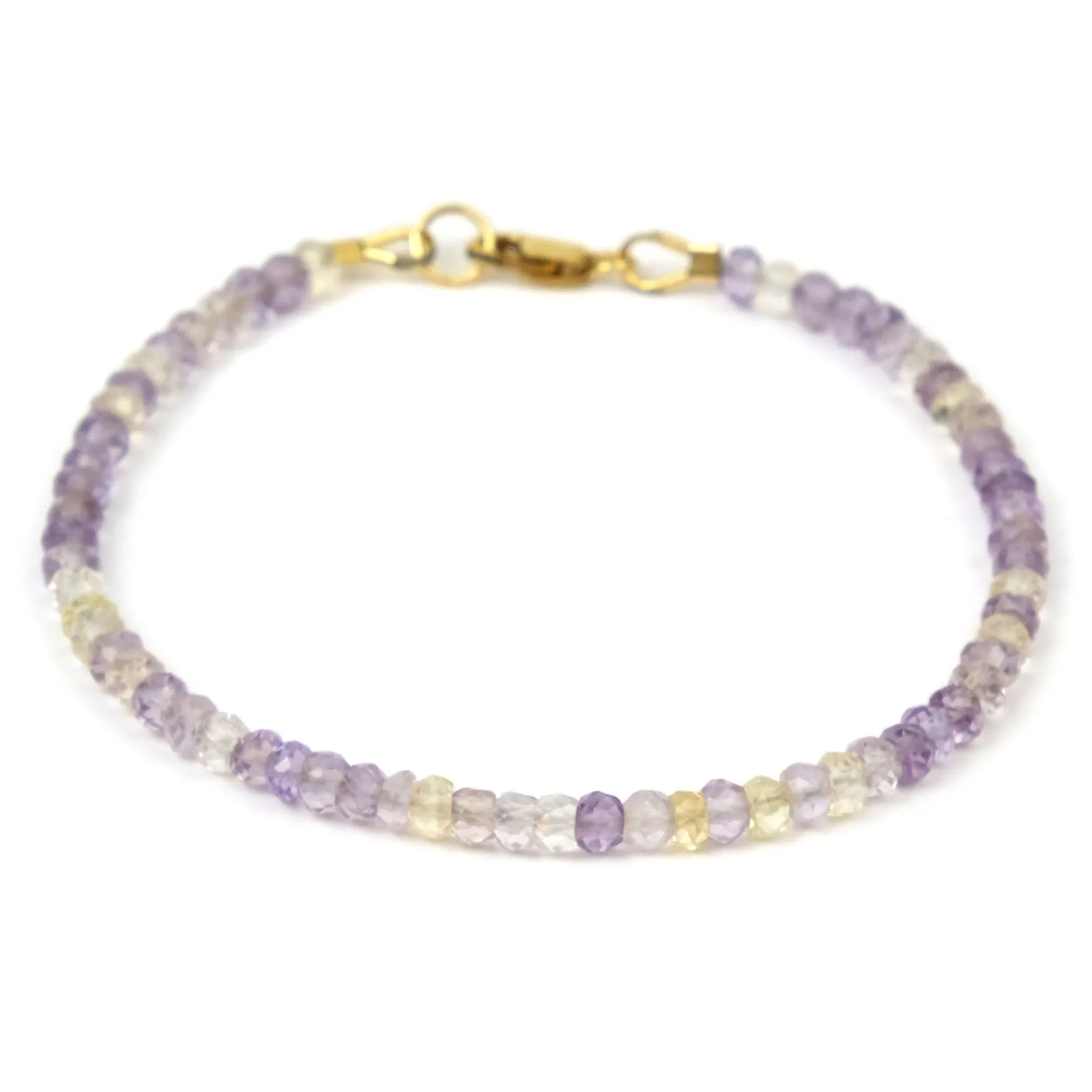 Ametrine 3.5mm Faceted Rondelle Bracelet with Gold Filled Lobster Clasp