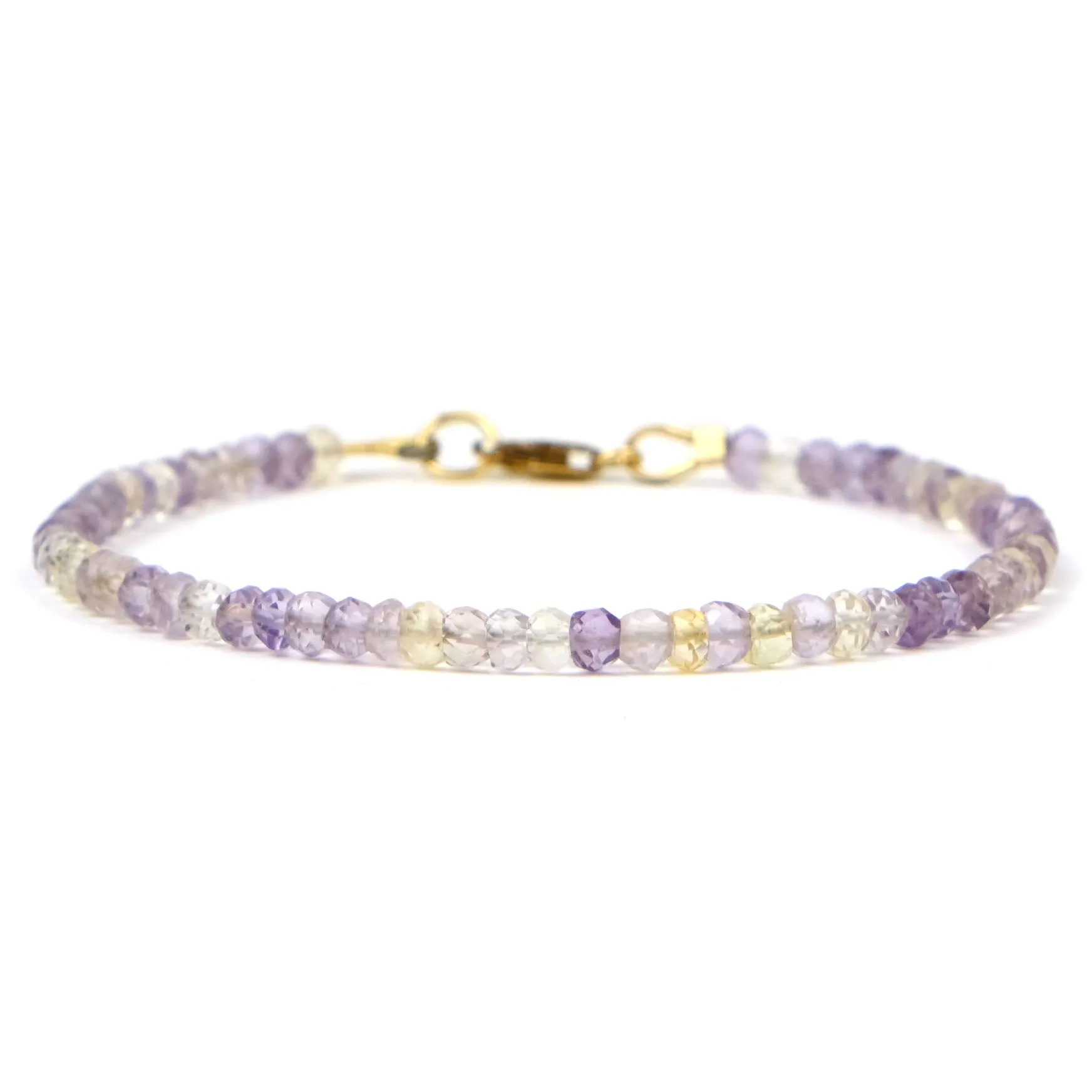 Ametrine 3.5mm Faceted Rondelle Bracelet with Gold Filled Lobster Clasp