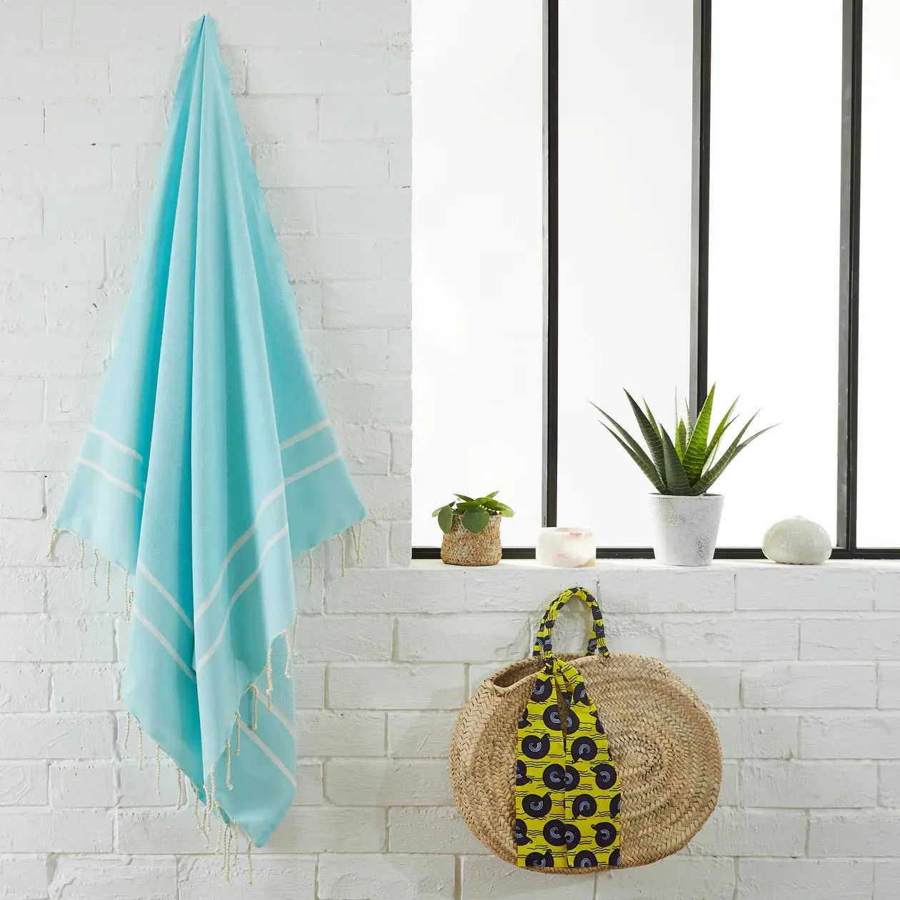 Aqua Herringbone Fouta