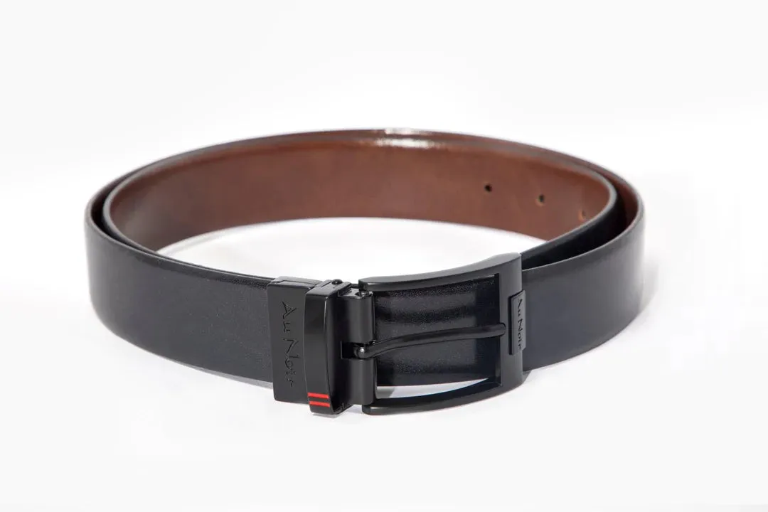 AU NOIR Reversible Belt | Desoto Black, Black-Brown