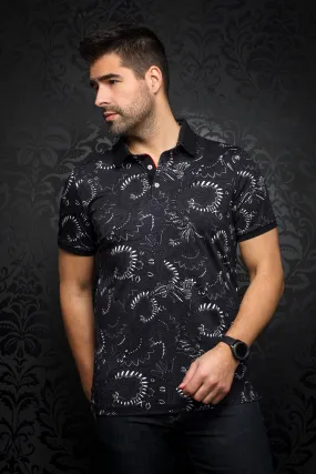 Au Noir Stretch Short-Sleeve Polos | Costilla Black