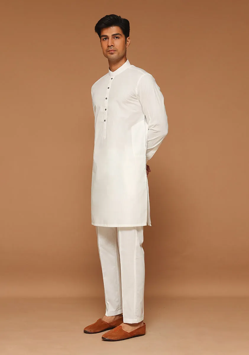 Basic Cloud Dancer Cotton Slim Fit Suit