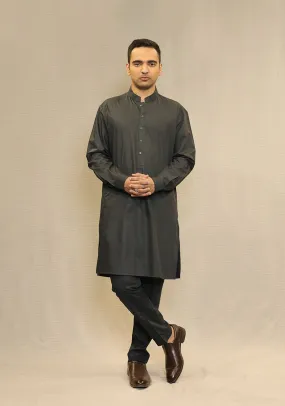 Basic Poly Viscose Maluki Dark Shadow Slim Fit Suit