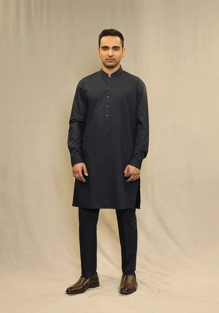 Basic Poly Viscose Maluki Navy Blazer Slim Fit Suit