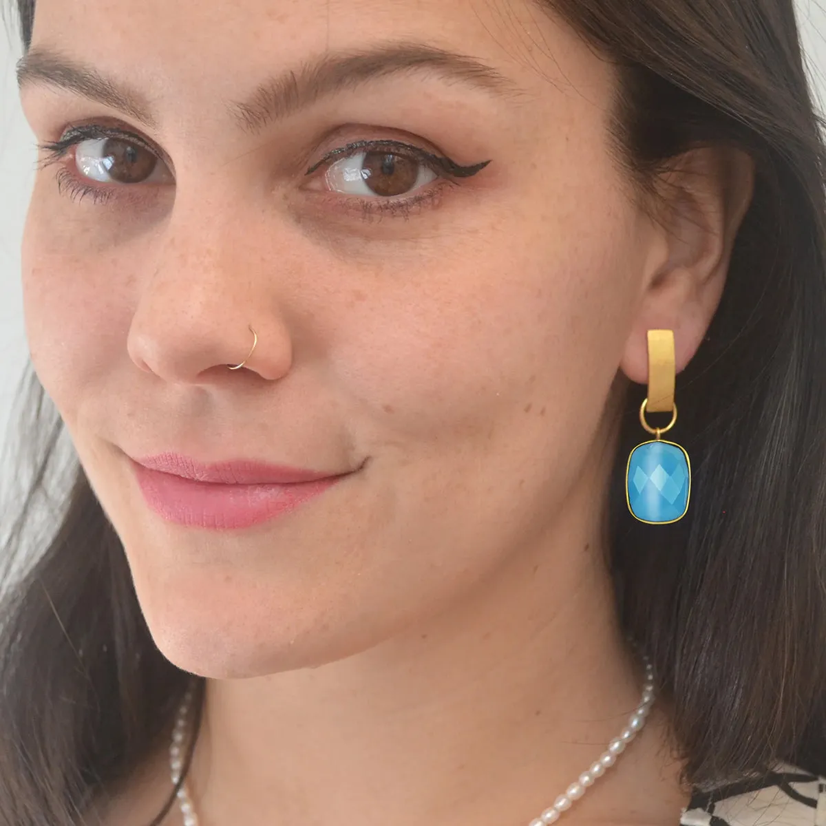 Betty Carre Blue Chalcedony Bella Earrings