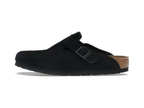 Birkenstock Boston "Soft Footbed Suede Black"