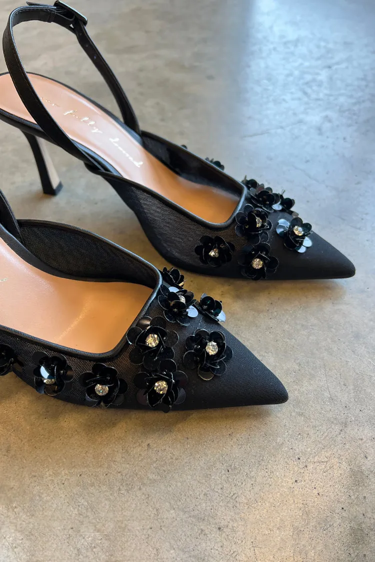 Black Bead Bimba Slingback Shoes