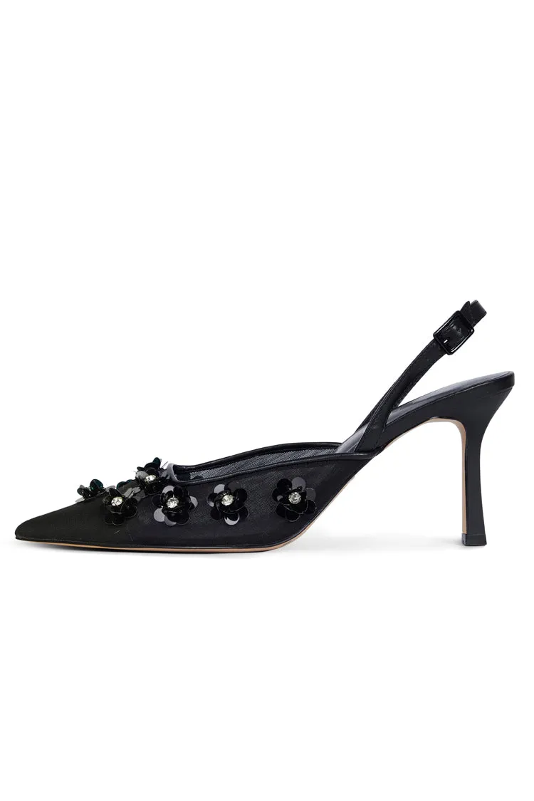 Black Bead Bimba Slingback Shoes