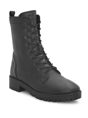 Black Leather Lace Up Boots