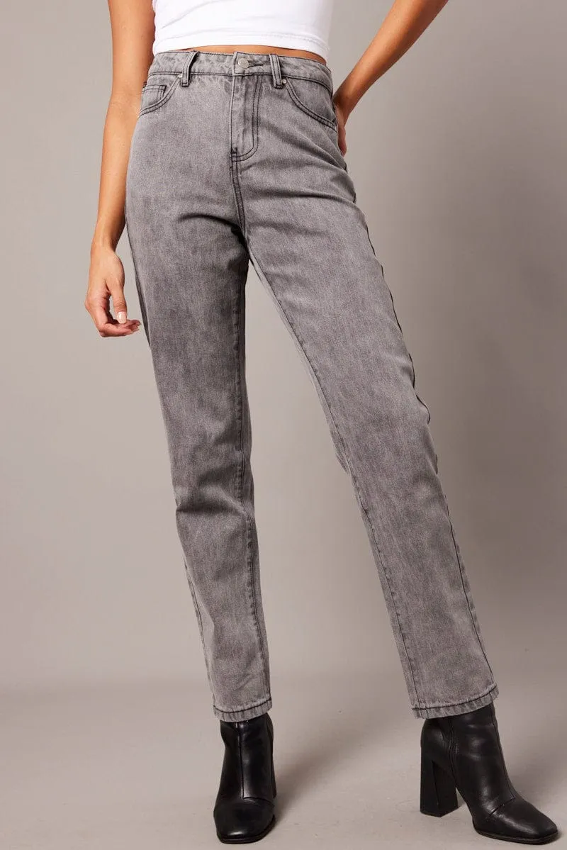 Black Mom Jean High Rise