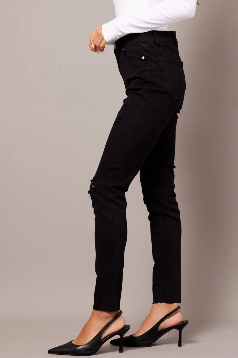 Black Skinny Jean High Rise