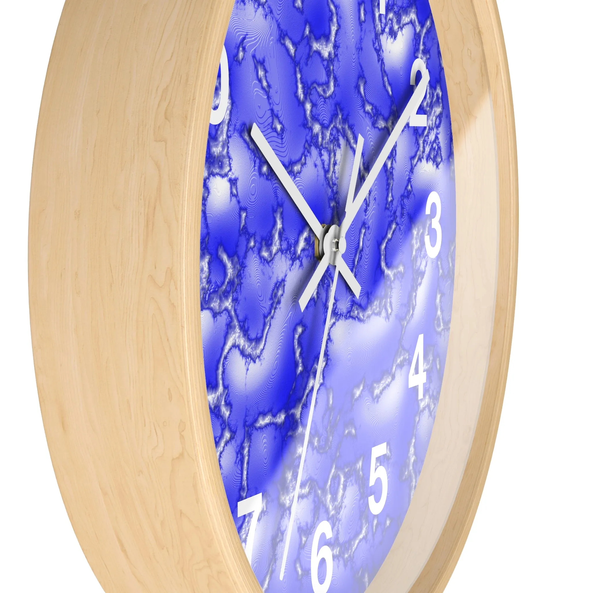 Blue Cracked Lava Wall Clock, Blue Relief Wall Clock