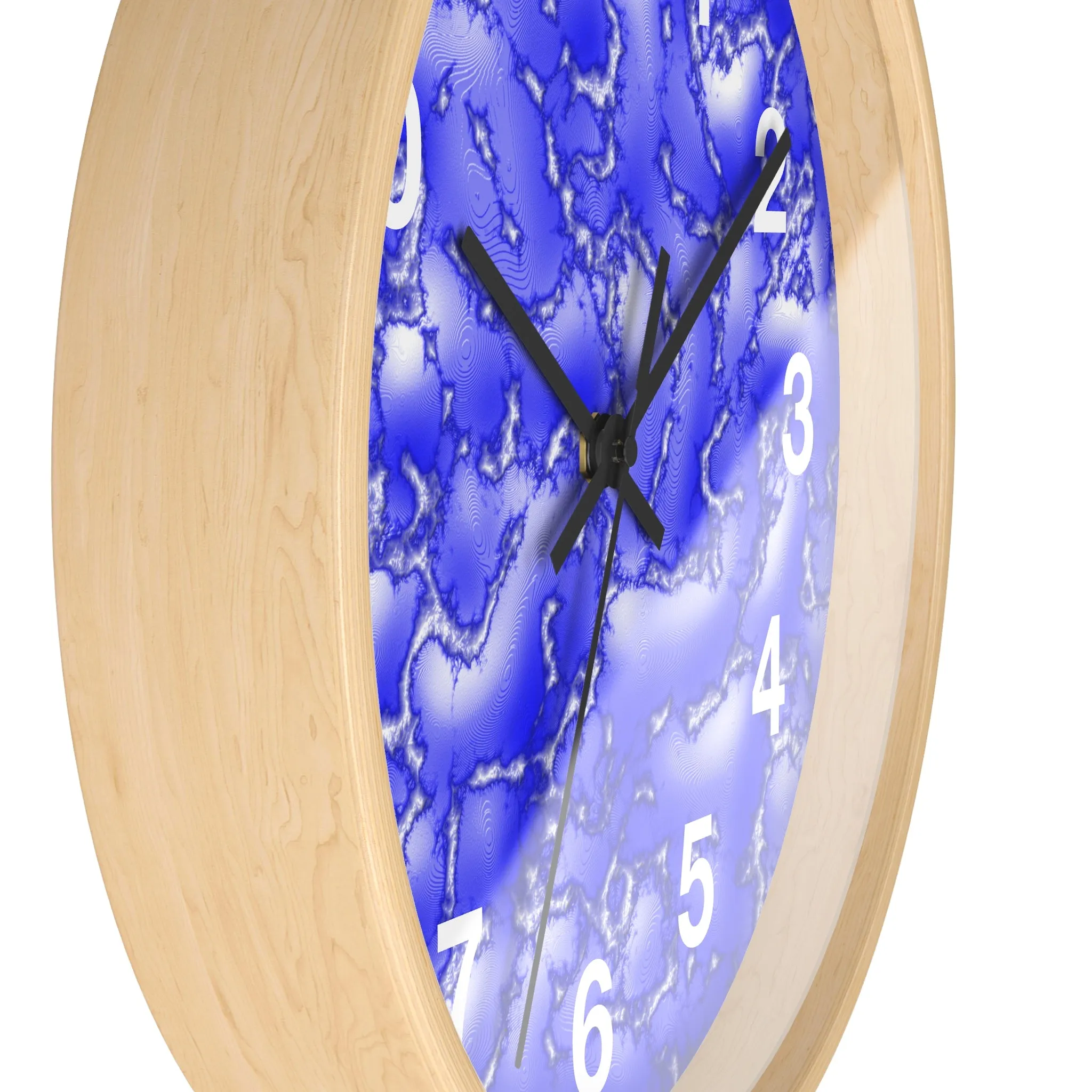 Blue Cracked Lava Wall Clock, Blue Relief Wall Clock