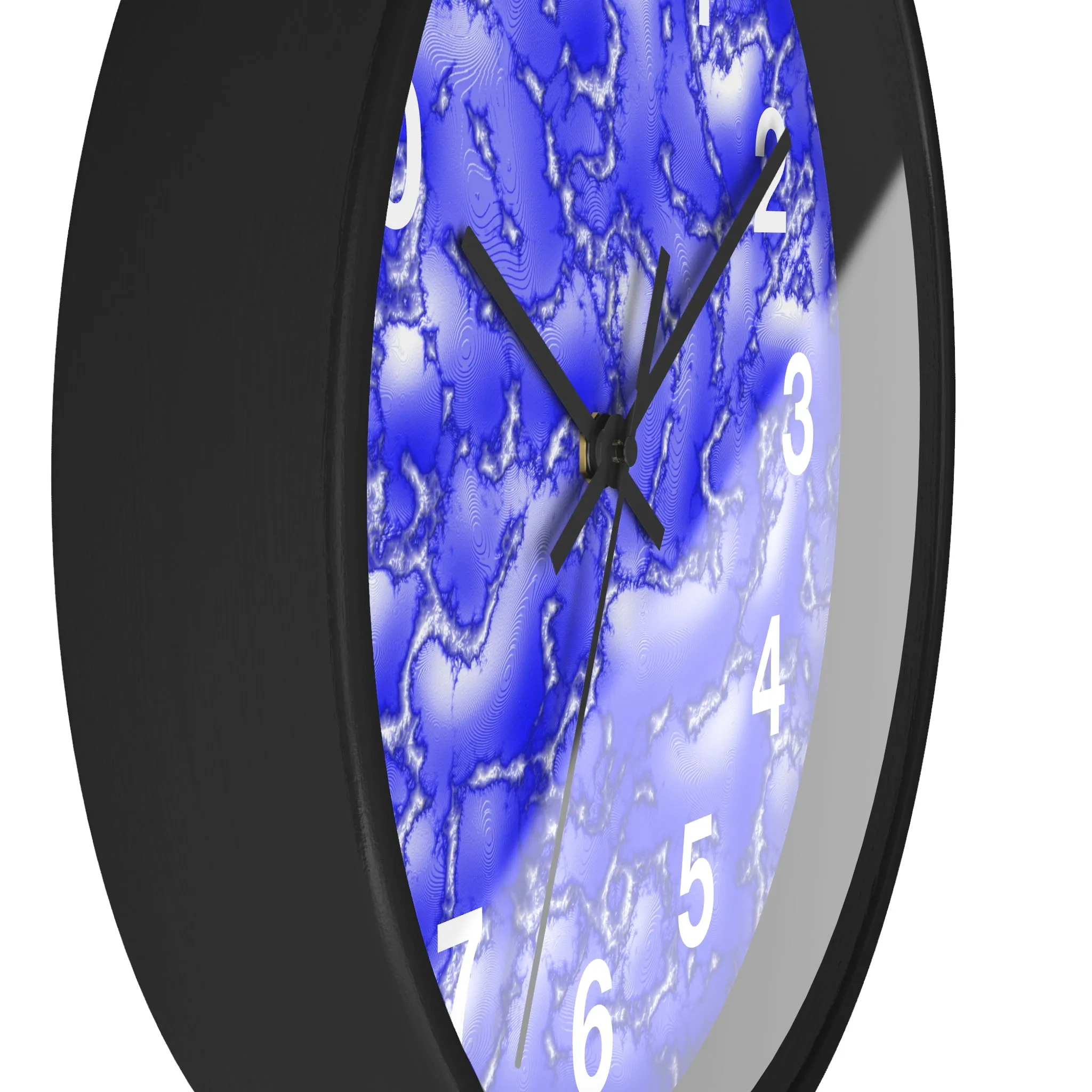 Blue Cracked Lava Wall Clock, Blue Relief Wall Clock