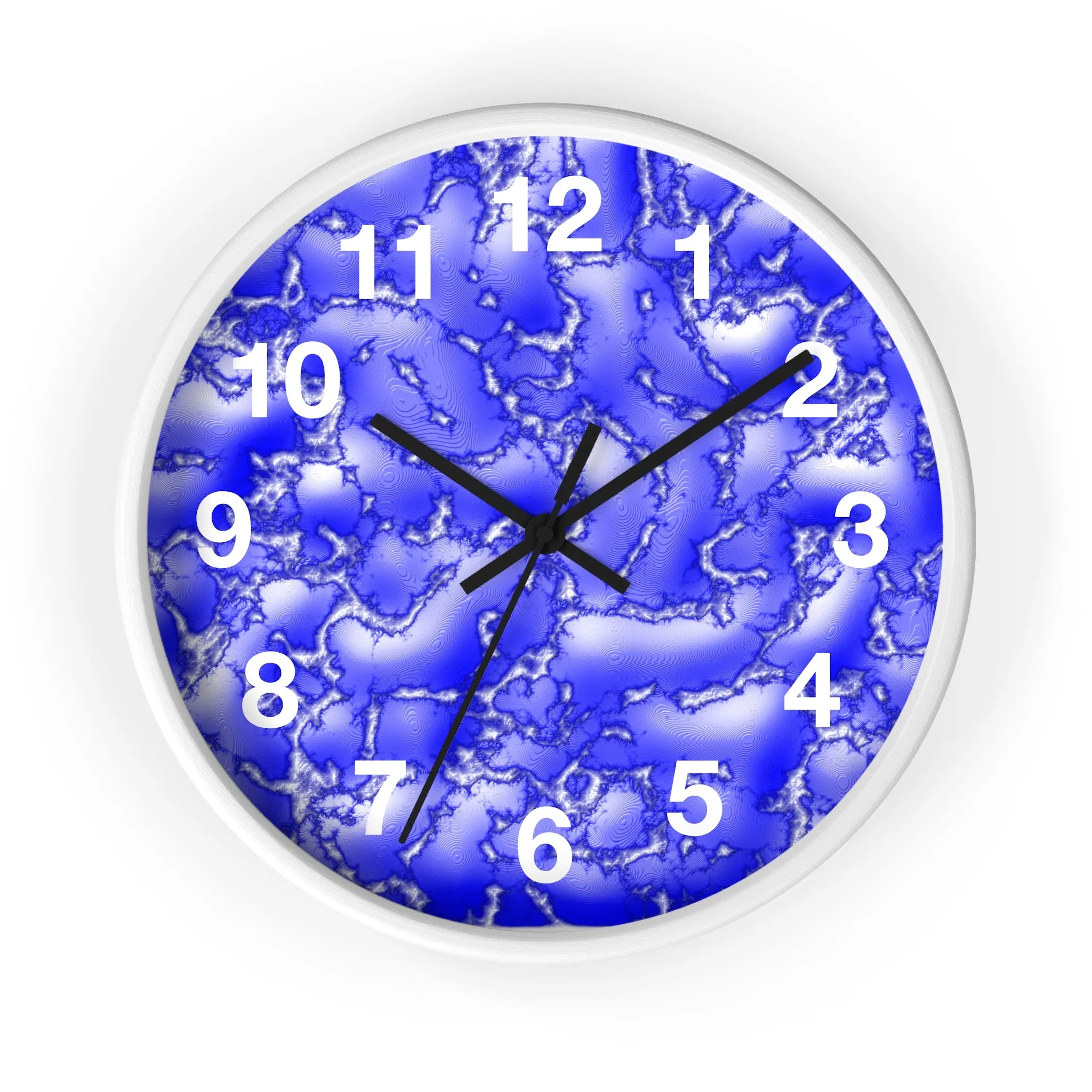 Blue Cracked Lava Wall Clock, Blue Relief Wall Clock