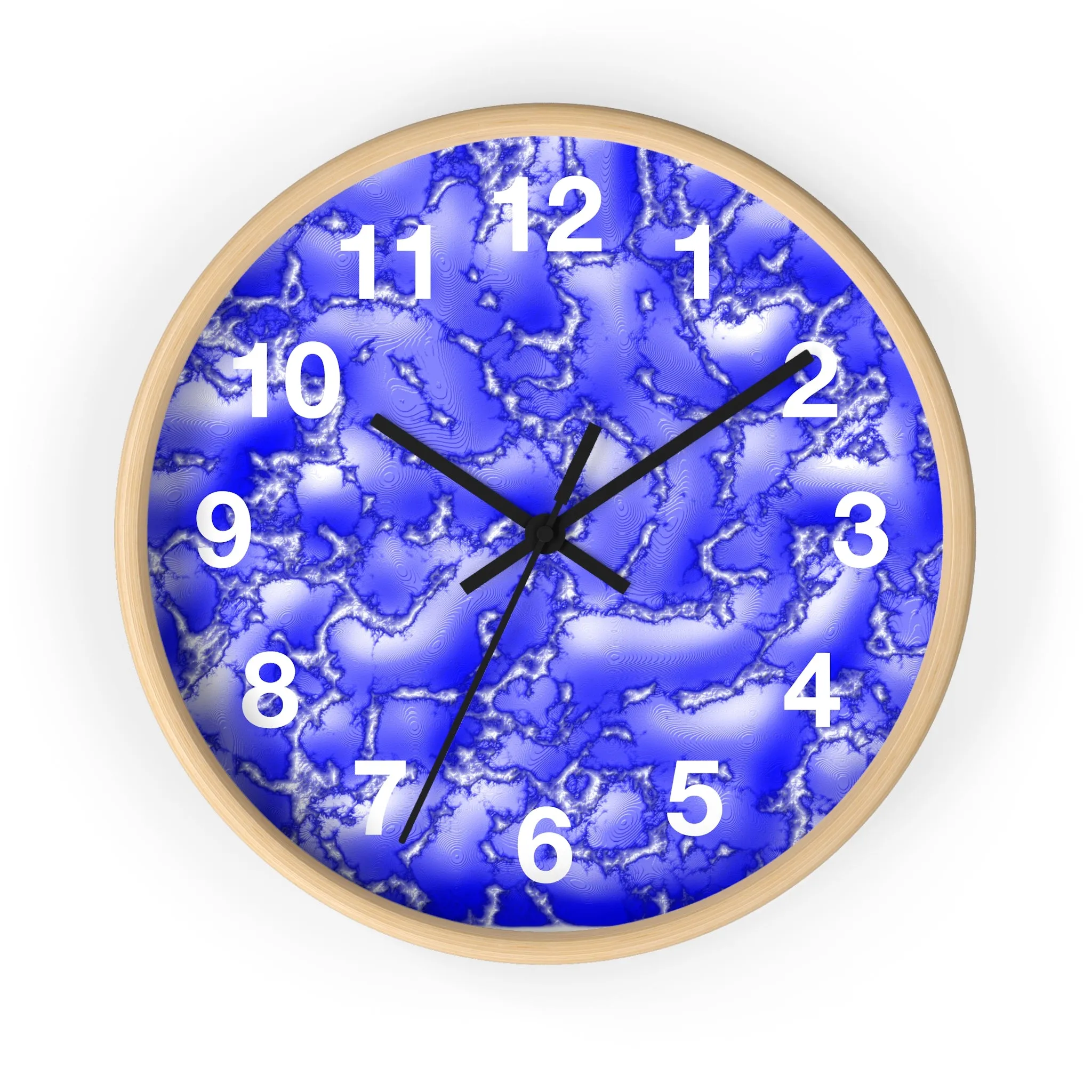 Blue Cracked Lava Wall Clock, Blue Relief Wall Clock