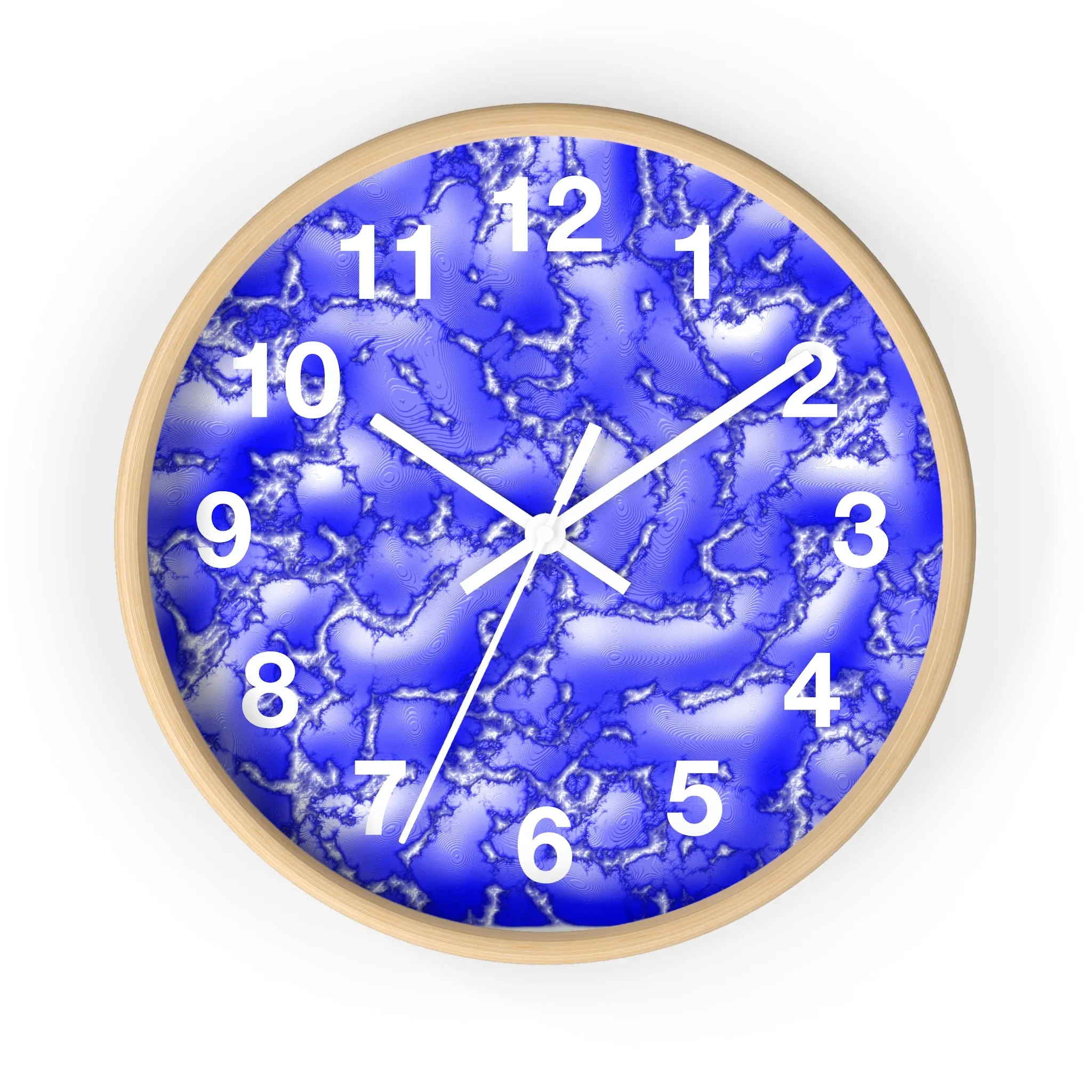 Blue Cracked Lava Wall Clock, Blue Relief Wall Clock