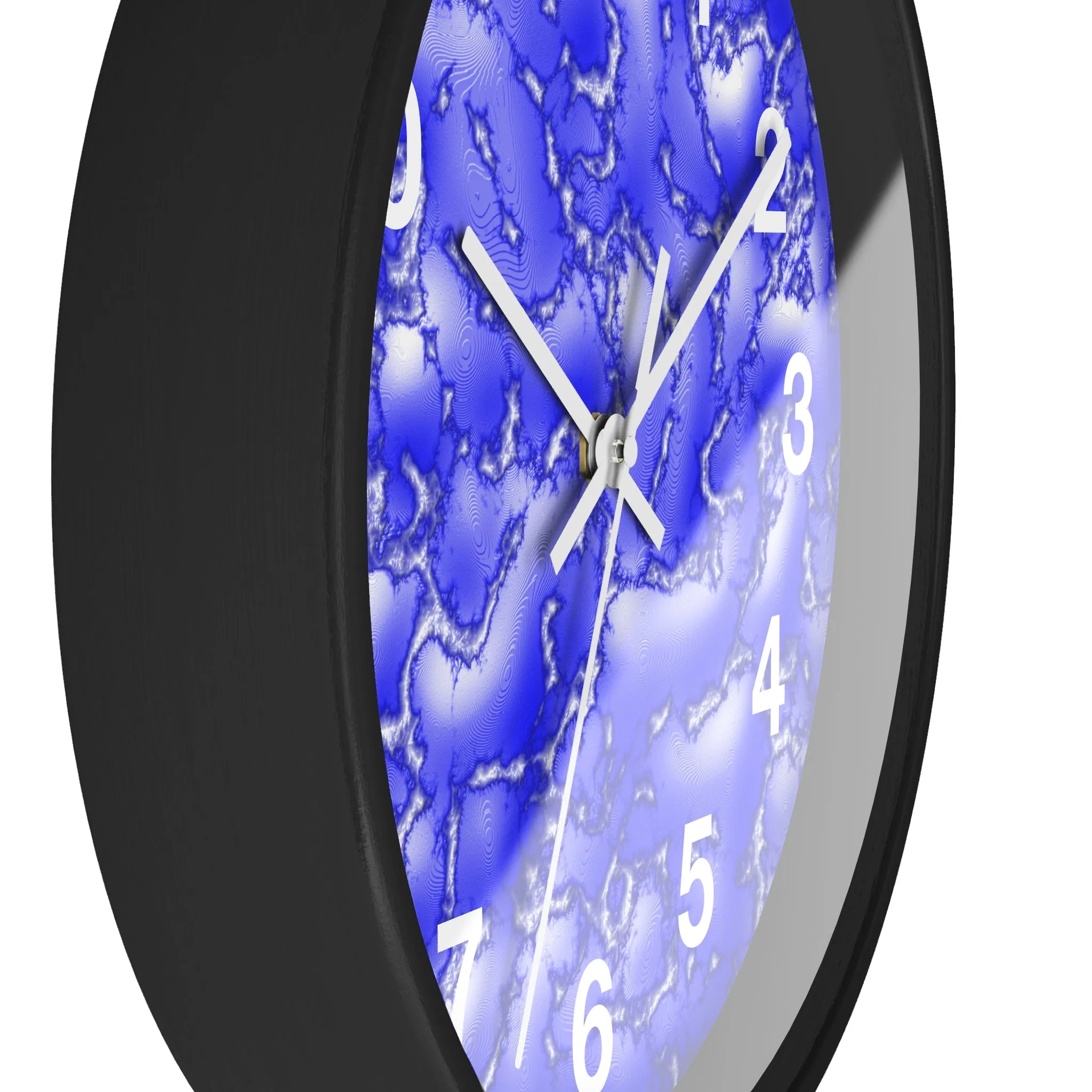 Blue Cracked Lava Wall Clock, Blue Relief Wall Clock