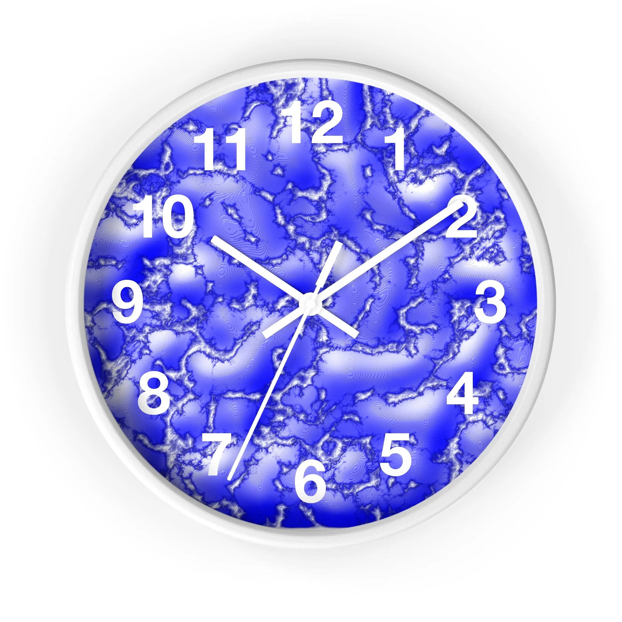 Blue Cracked Lava Wall Clock, Blue Relief Wall Clock