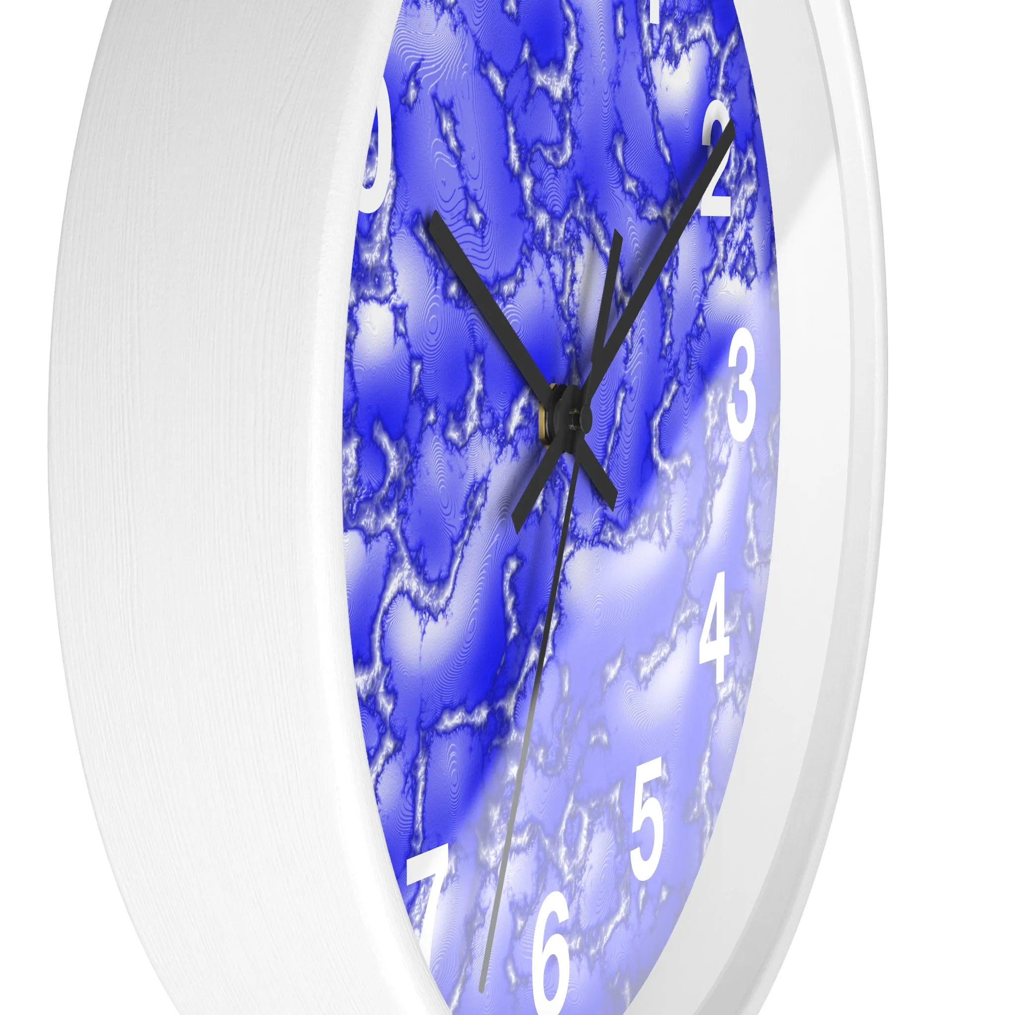 Blue Cracked Lava Wall Clock, Blue Relief Wall Clock