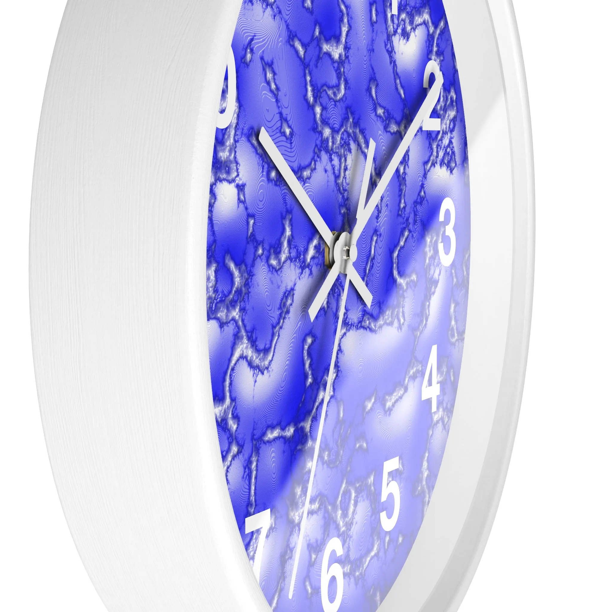 Blue Cracked Lava Wall Clock, Blue Relief Wall Clock