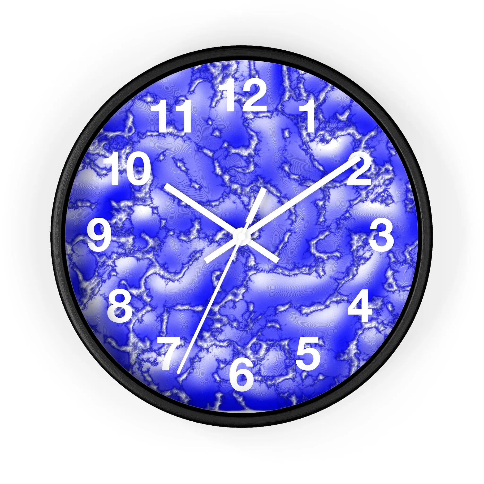 Blue Cracked Lava Wall Clock, Blue Relief Wall Clock