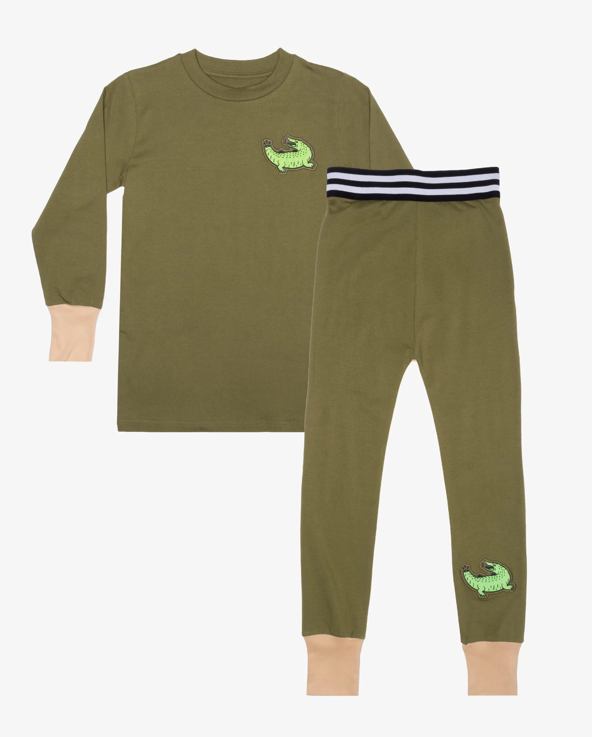 BOB Crocodile Khaki Green PJ's