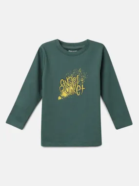 Boys Cotton Solid Yellow Printed Sweatshirt