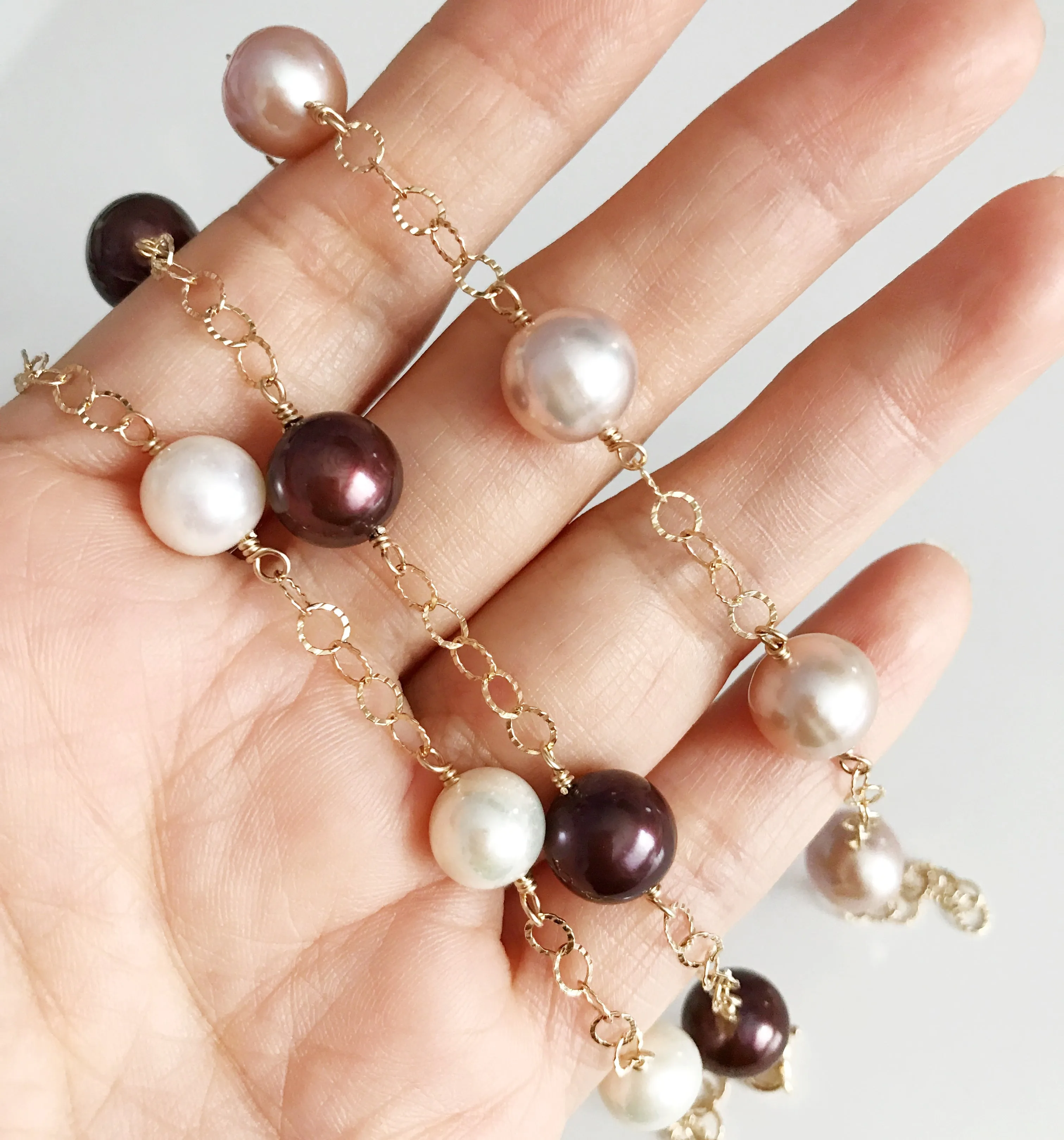 Bracelet LEILANI - white pearls (B360)