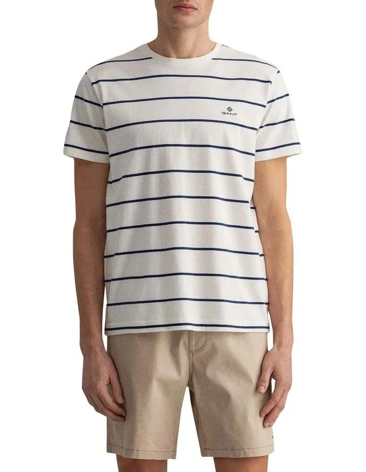 Breton Stripe T-Shirt - Evening Blue | Eggshell