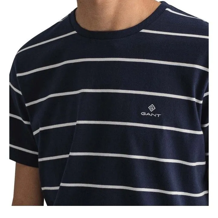 Breton Stripe T-Shirt - Evening Blue | Eggshell